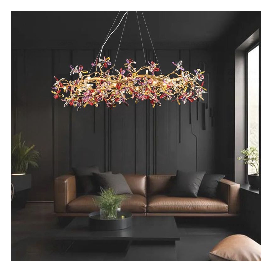 Lampadario di cristallo a sospensione 16xG9/40W/230V colorato