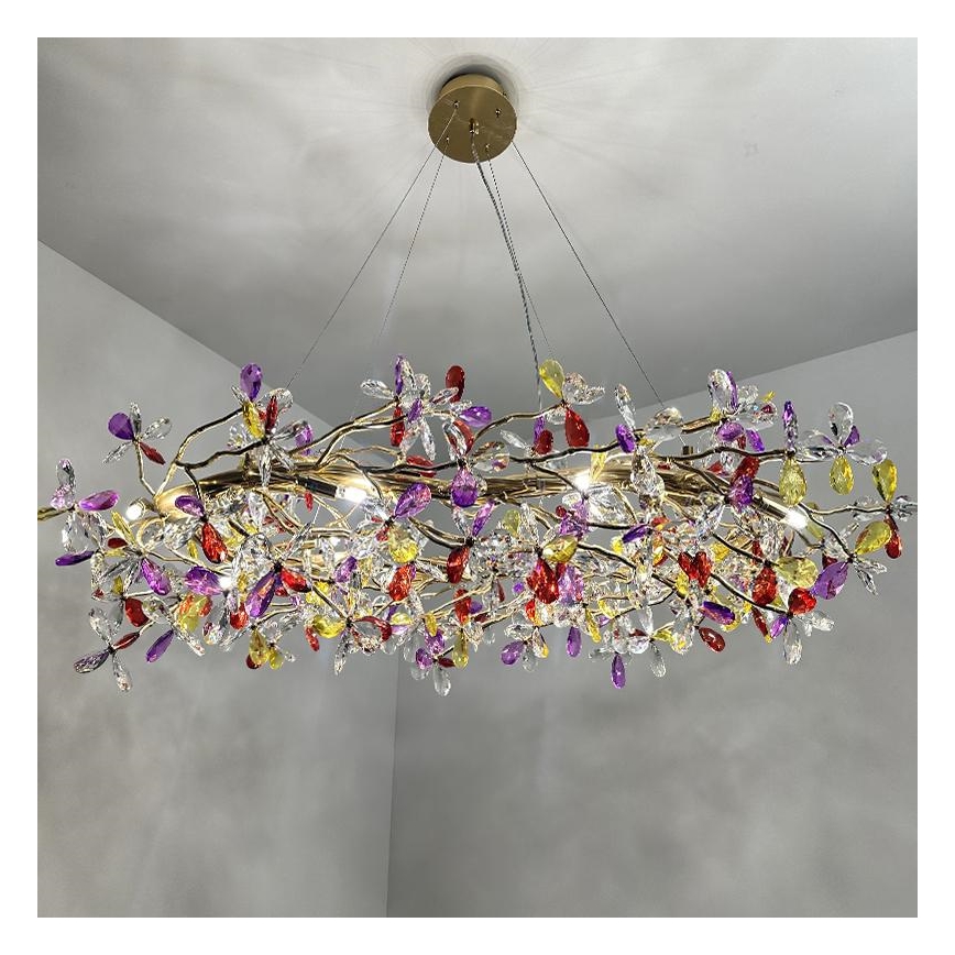 Lampadario di cristallo a sospensione 16xG9/40W/230V colorato