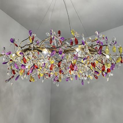 Lampadario di cristallo a sospensione 16xG9/40W/230V colorato