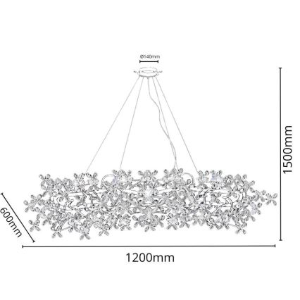 Lampadario di cristallo a sospensione 16xG9/40W/230V colorato