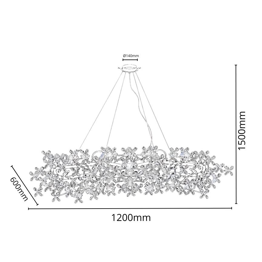 Lampadario di cristallo a sospensione 16xG9/40W/230V colorato