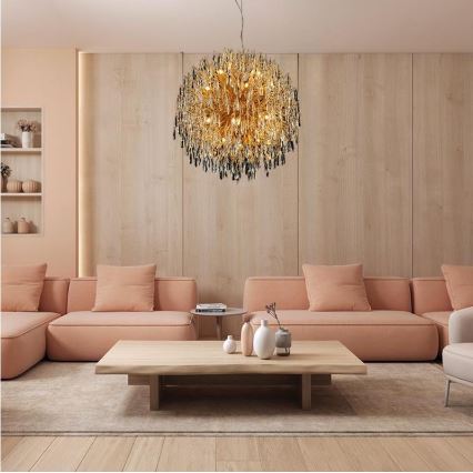 Lampadario di cristallo a sospensione 24xG9/40W/230V oro