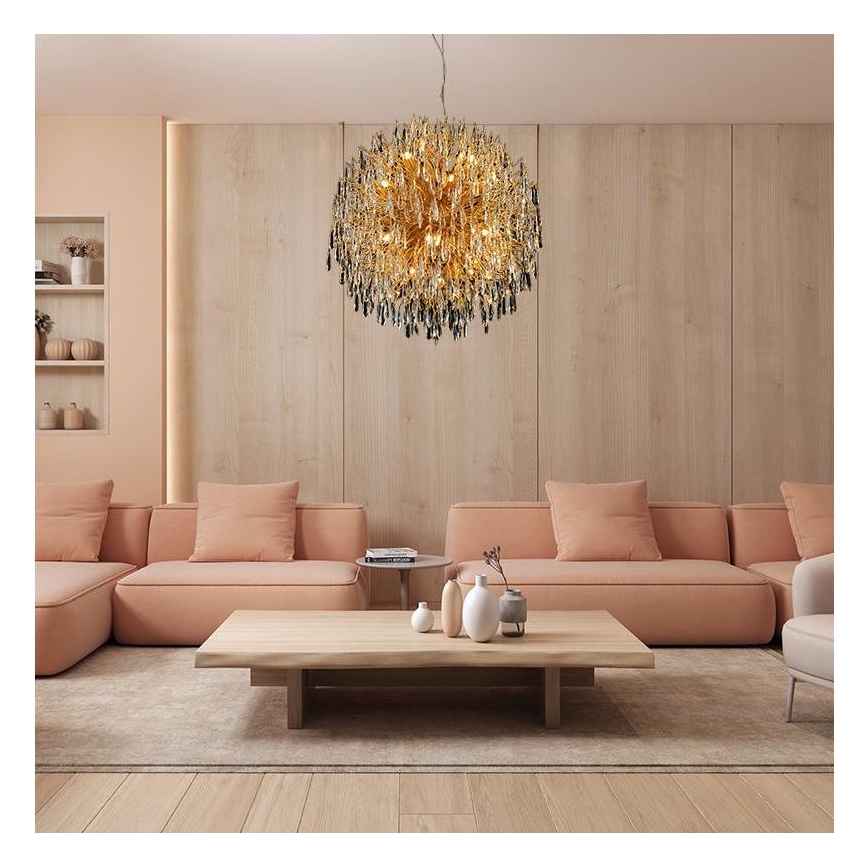 Lampadario di cristallo a sospensione 24xG9/40W/230V oro