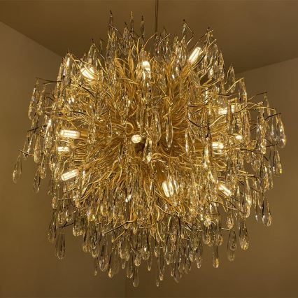 Lampadario di cristallo a sospensione 24xG9/40W/230V oro