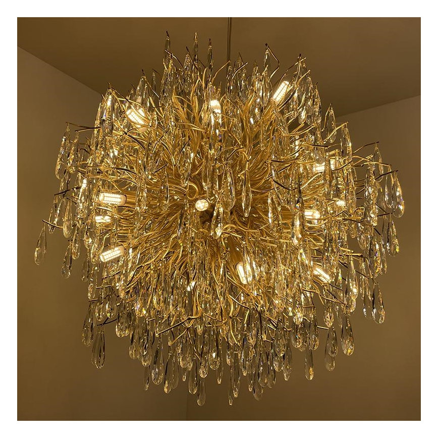 Lampadario di cristallo a sospensione 24xG9/40W/230V oro