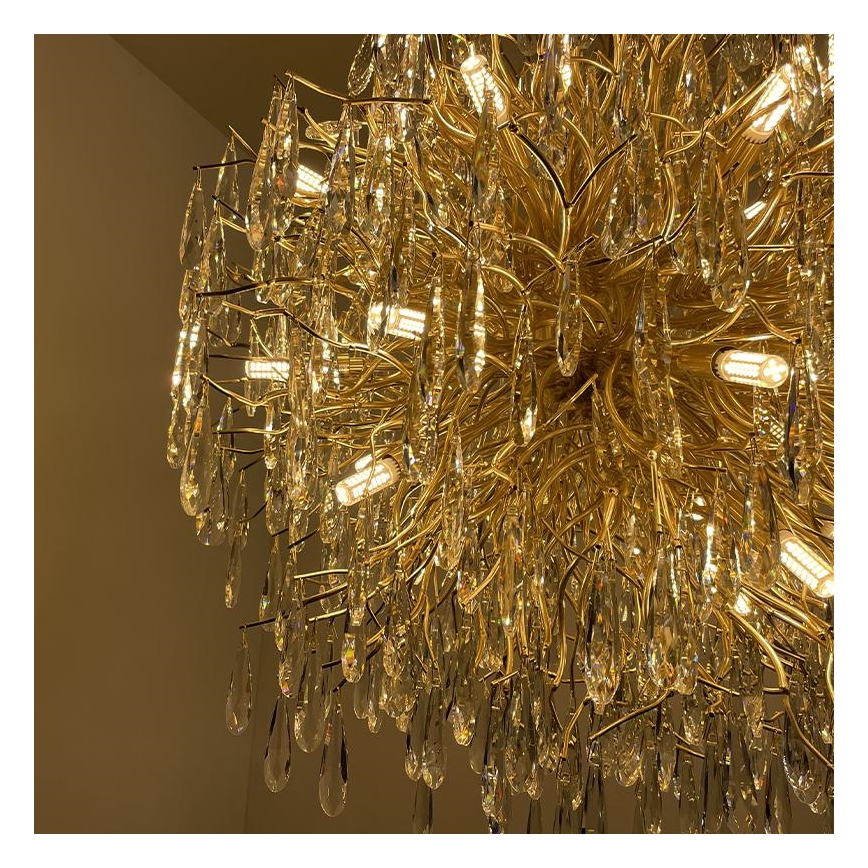 Lampadario di cristallo a sospensione 24xG9/40W/230V oro