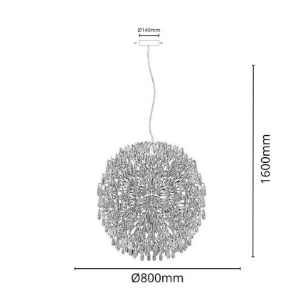 Lampadario di cristallo a sospensione 24xG9/40W/230V oro