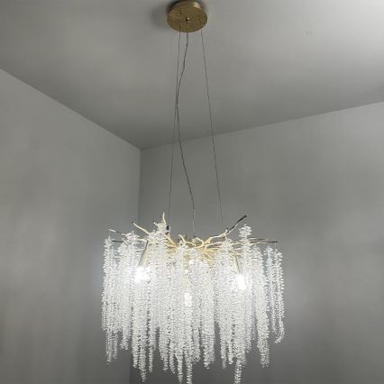Lampadario di cristallo a sospensione 9xG9/40W/230V oro