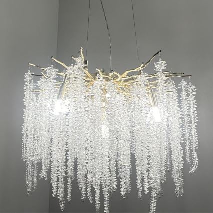 Lampadario di cristallo a sospensione 9xG9/40W/230V oro
