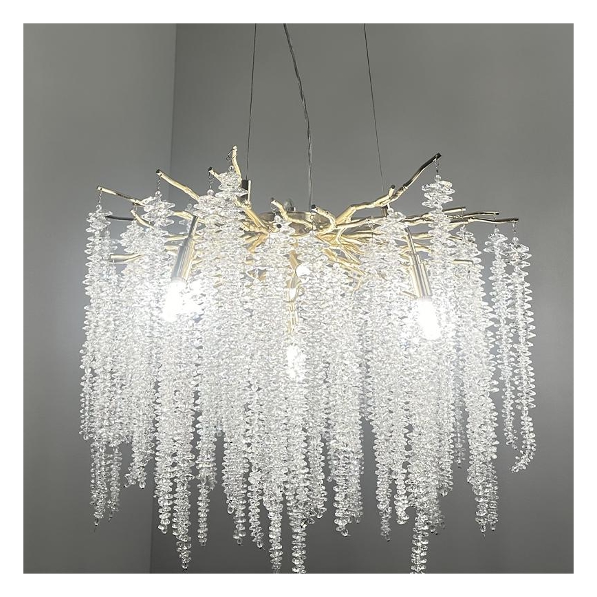 Lampadario di cristallo a sospensione 9xG9/40W/230V oro