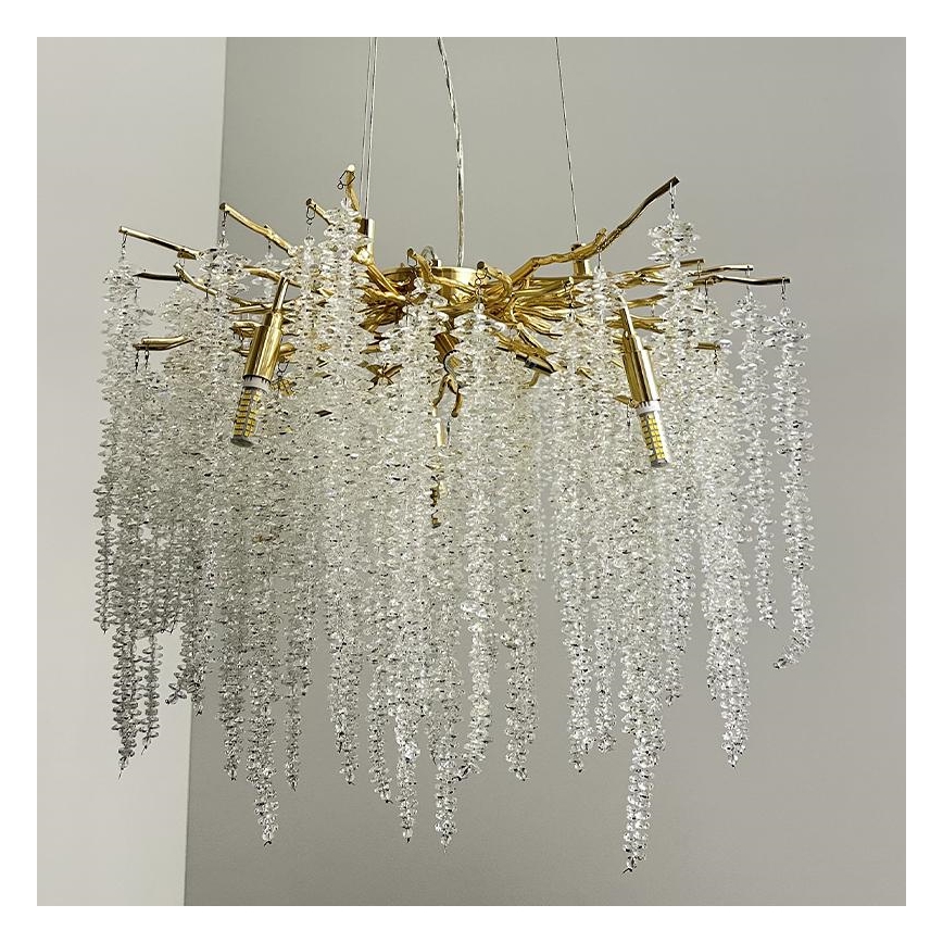Lampadario di cristallo a sospensione 9xG9/40W/230V oro
