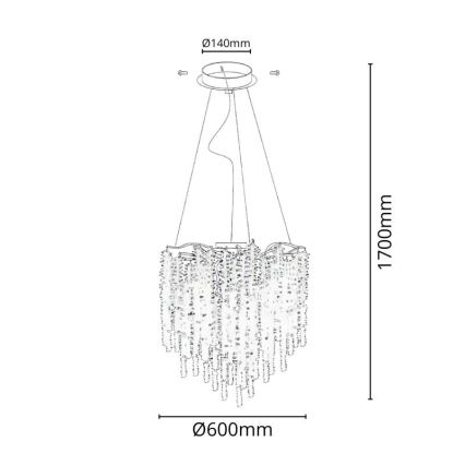 Lampadario di cristallo a sospensione 9xG9/40W/230V oro