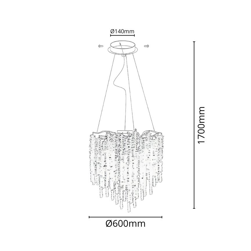 Lampadario di cristallo a sospensione 9xG9/40W/230V oro