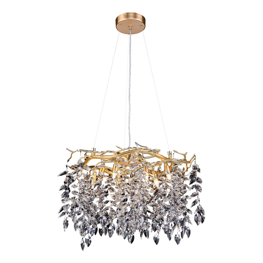 Lampadario di cristallo a sospensione 9xG9/40W/230V oro