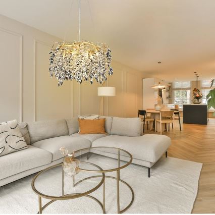 Lampadario di cristallo a sospensione 9xG9/40W/230V oro