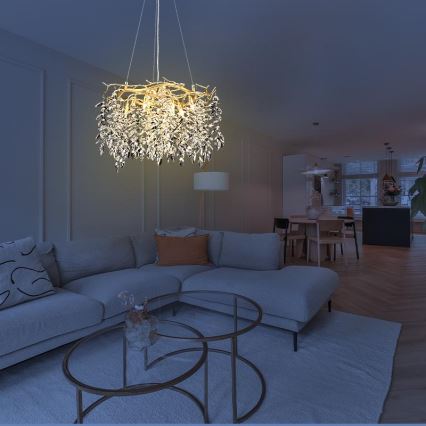 Lampadario di cristallo a sospensione 9xG9/40W/230V oro