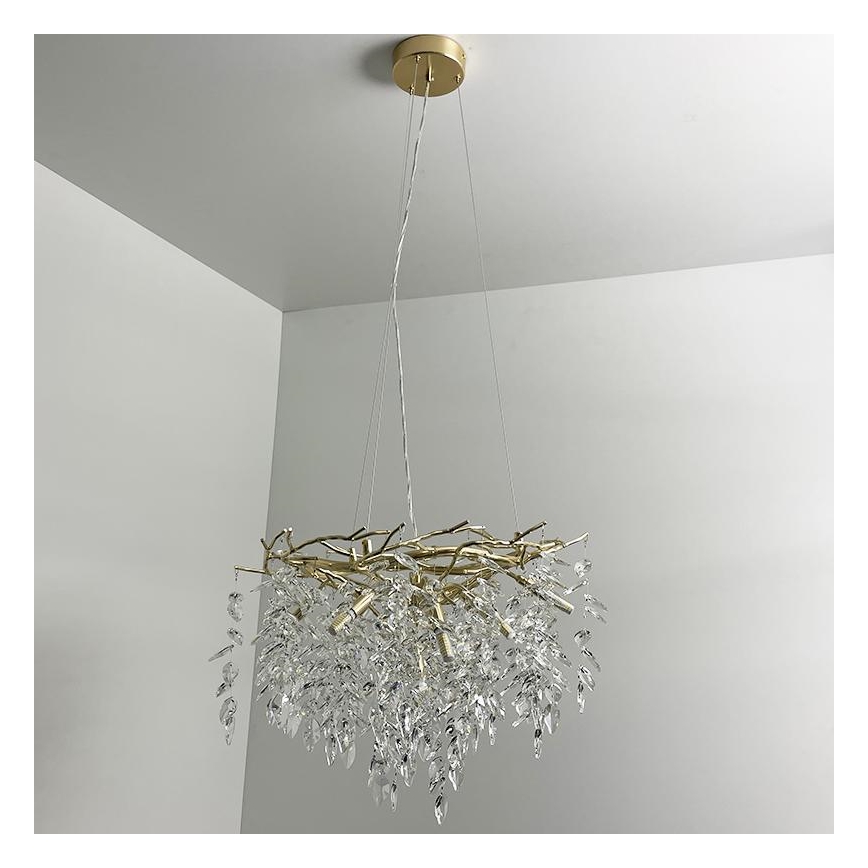 Lampadario di cristallo a sospensione 9xG9/40W/230V oro
