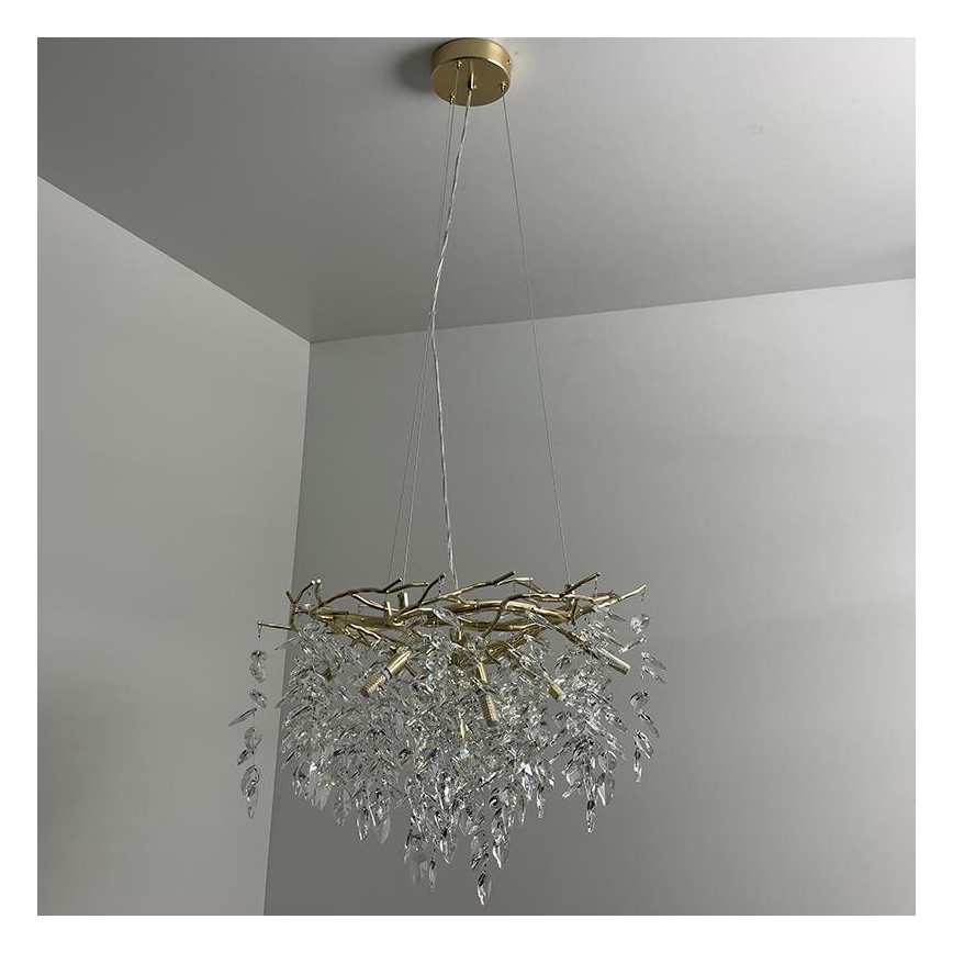 Lampadario di cristallo a sospensione 9xG9/40W/230V oro