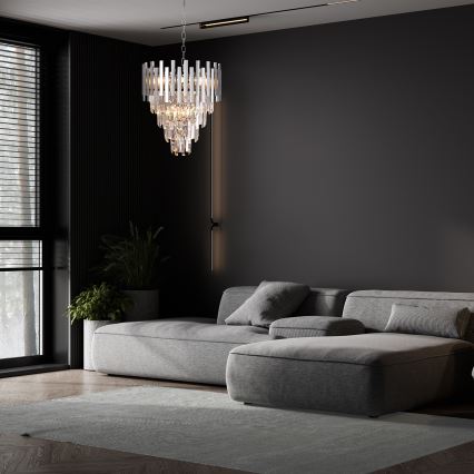 Lampadario di cristallo a sospensione con catena ASPEN 9xE14/40W/230V