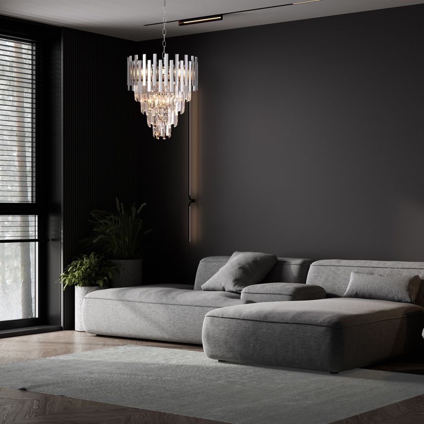 Lampadario di cristallo a sospensione con catena ASPEN 9xE14/40W/230V