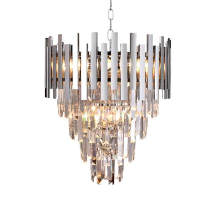 Lampadario di cristallo a sospensione con catena ASPEN 9xE14/40W/230V