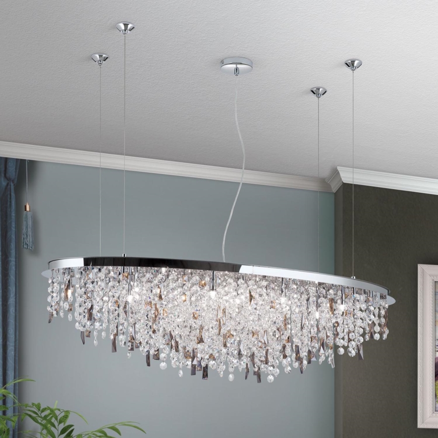 Lampadario di cristallo a sospensione CRYSTALRIVER 21xG9/40W/230V cromo lucido