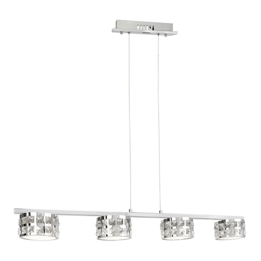 Lampadario di cristallo LED a sospensione con catena ALEX 4xLED/20W/230V