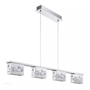 Lampadario di cristallo LED a sospensione con catena TRESANA 4xLED/5,8W/230V