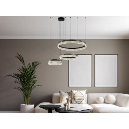 Lampadario di cristallo LED dimmerabile su cavo THALIA LED/120W/230V 3000-6000K + telecomando