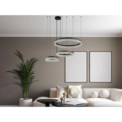 Lampadario di cristallo LED dimmerabile su cavo THALIA LED/120W/230V 3000-6000K + telecomando