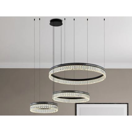 Lampadario di cristallo LED dimmerabile su cavo THALIA LED/120W/230V 3000-6000K + telecomando