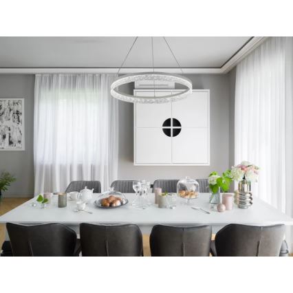 Lampadario LED dimmerabile a sospensione con cavo ALIANZ LED/60W/230V 3000-6000K, diametro 80 cm + telecomando