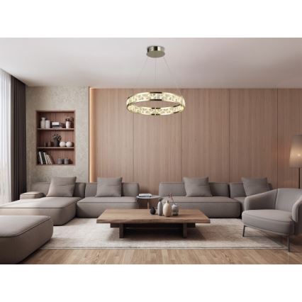 Lampadario in cristallo LED dimmerabile sospeso su cavo ENRIQUE LED/55W//230V 3000-6000K Ø 80 cm + telecomando