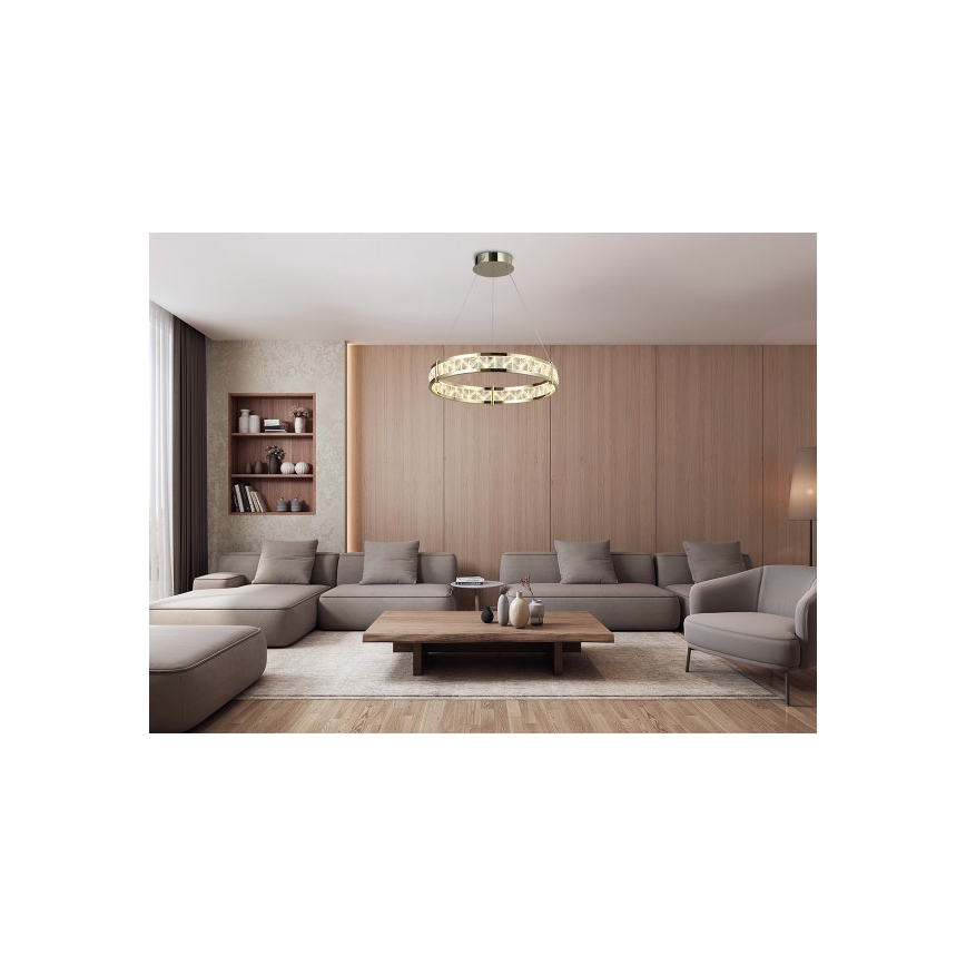 Lampadario in cristallo LED dimmerabile sospeso su cavo ENRIQUE LED/55W//230V 3000-6000K Ø 80 cm + telecomando