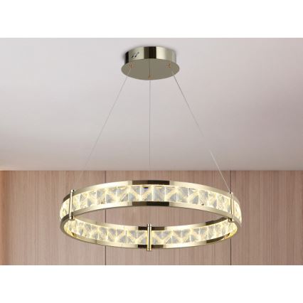Lampadario in cristallo LED dimmerabile sospeso su cavo ENRIQUE LED/55W//230V 3000-6000K Ø 80 cm + telecomando