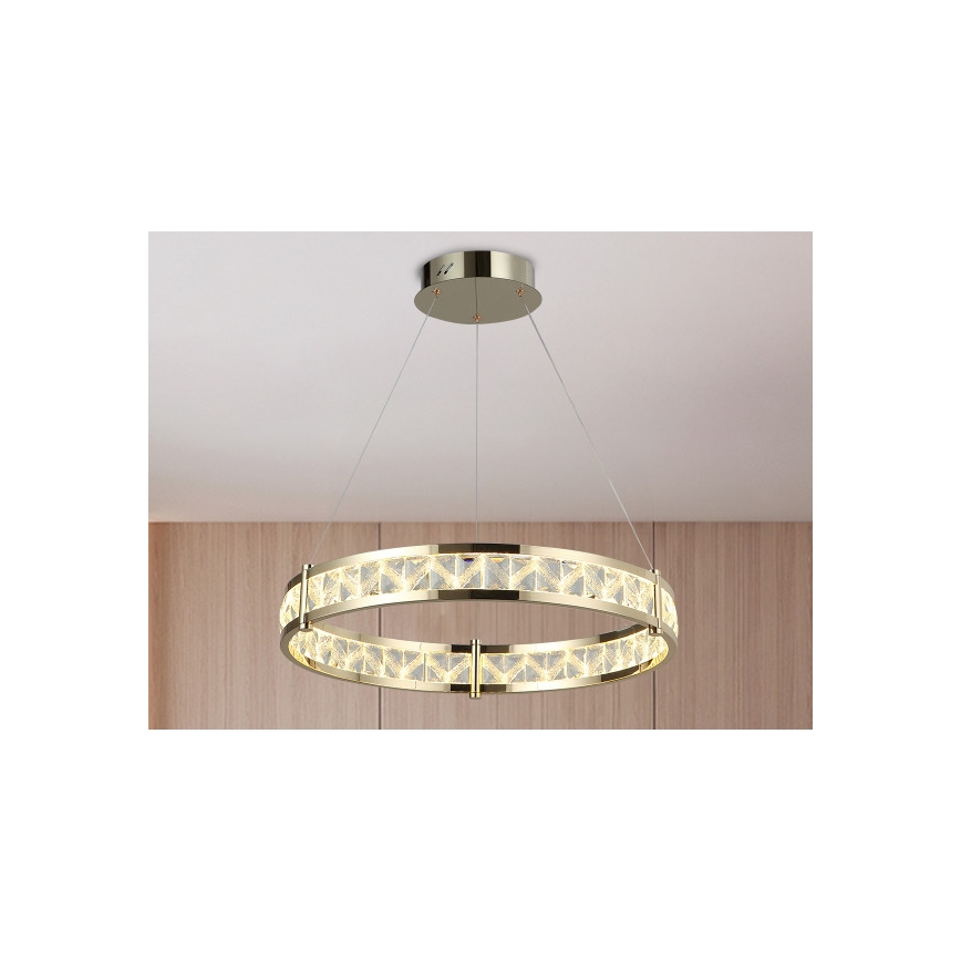 Lampadario in cristallo LED dimmerabile sospeso su cavo ENRIQUE LED/55W//230V 3000-6000K Ø 80 cm + telecomando