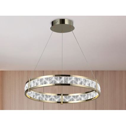 Lampadario in cristallo LED dimmerabile sospeso su cavo ENRIQUE LED/55W//230V 3000-6000K Ø 80 cm + telecomando