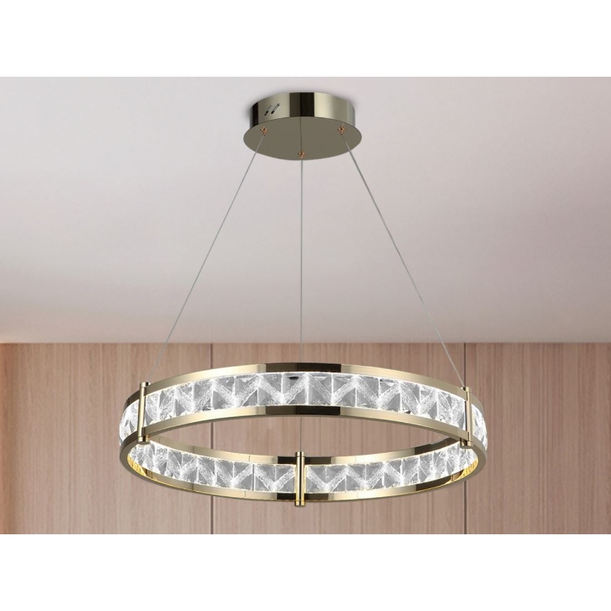 Lampadario in cristallo LED dimmerabile sospeso su cavo ENRIQUE LED/55W//230V 3000-6000K Ø 80 cm + telecomando