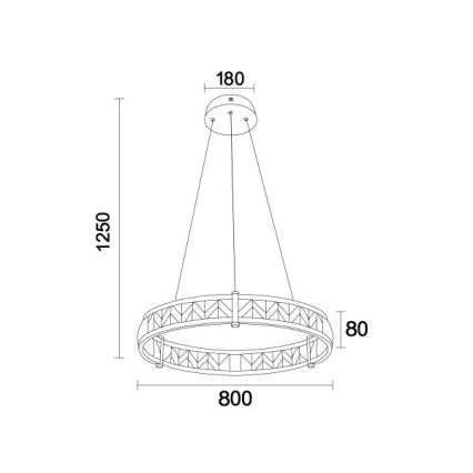 Lampadario in cristallo LED dimmerabile sospeso su cavo ENRIQUE LED/55W//230V 3000-6000K Ø 80 cm + telecomando