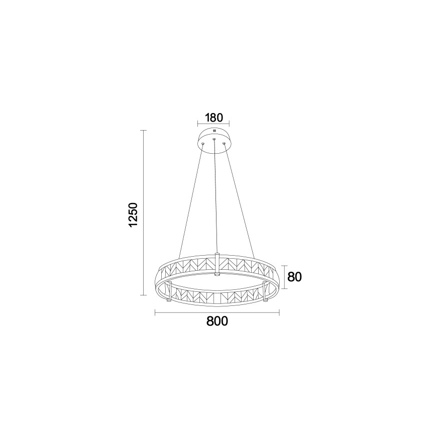 Lampadario in cristallo LED dimmerabile sospeso su cavo ENRIQUE LED/55W//230V 3000-6000K Ø 80 cm + telecomando