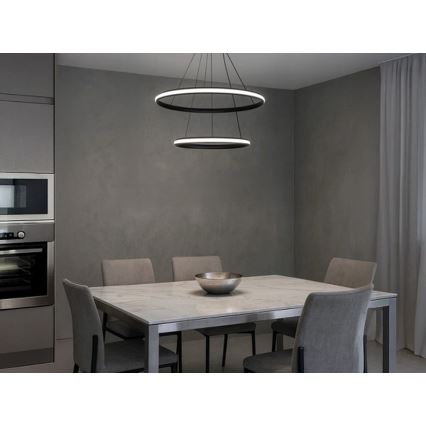 Lampadario LED dimmerabile a sospensione con cavo LED/90W/230V 3000-6500K Ø 60 cm + telecomando