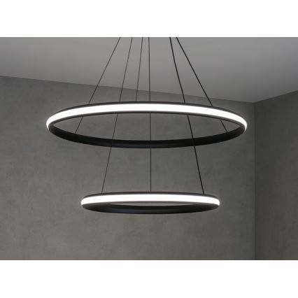 Lampadario LED dimmerabile a sospensione con cavo LED/90W/230V 3000-6500K Ø 60 cm + telecomando