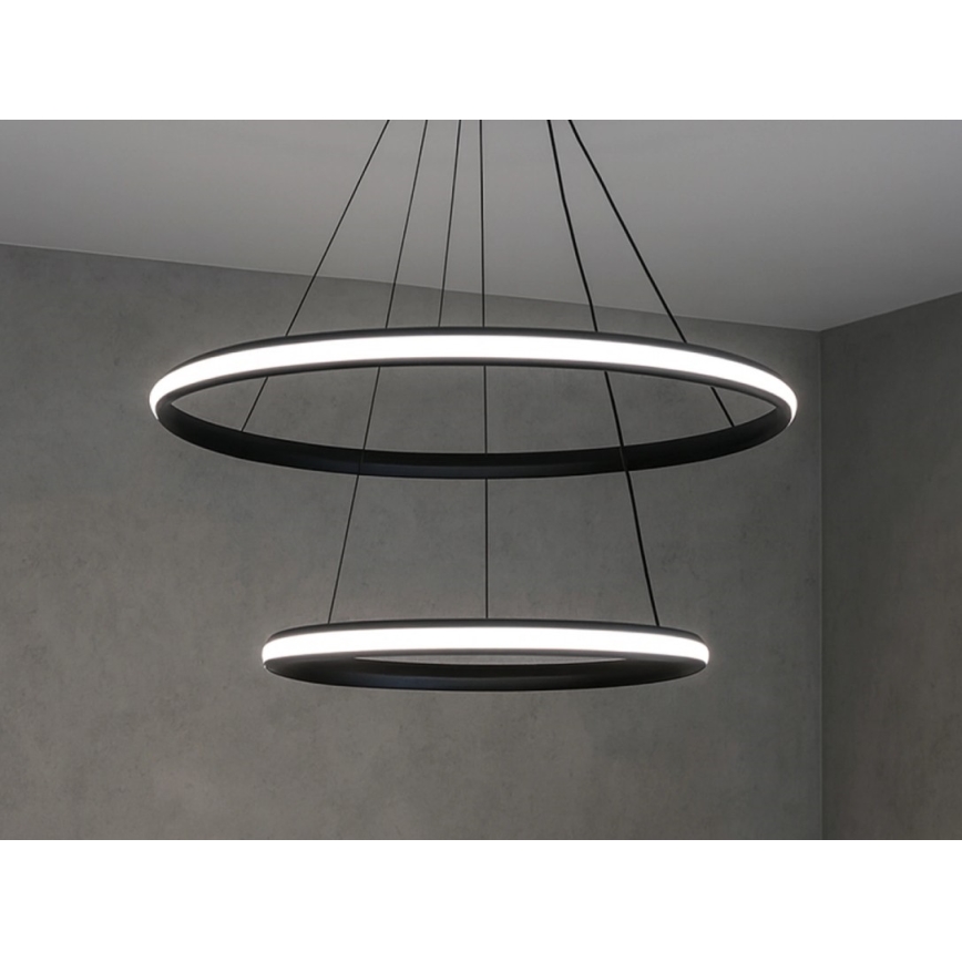 Lampadario LED dimmerabile a sospensione con cavo LED/90W/230V 3000-6500K Ø 60 cm + telecomando