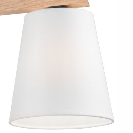 Lampadario fisso ANDREA 3×E27/60W/230V Quercia/bianco