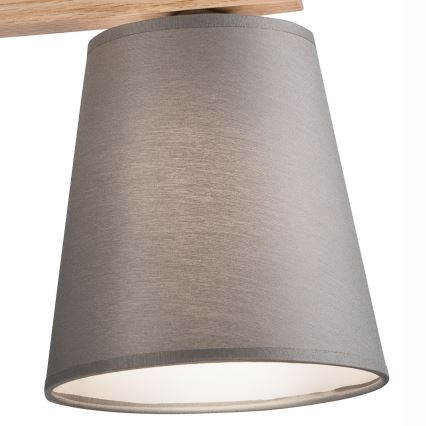 Lampadario fisso ANDREA 3×E27/60W/230V quercia/bianco