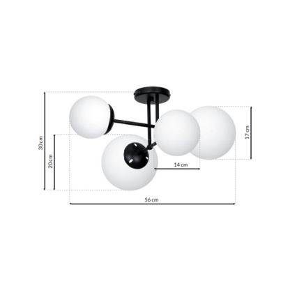 Lampadario fisso LIMA 4xE14/40W/230V