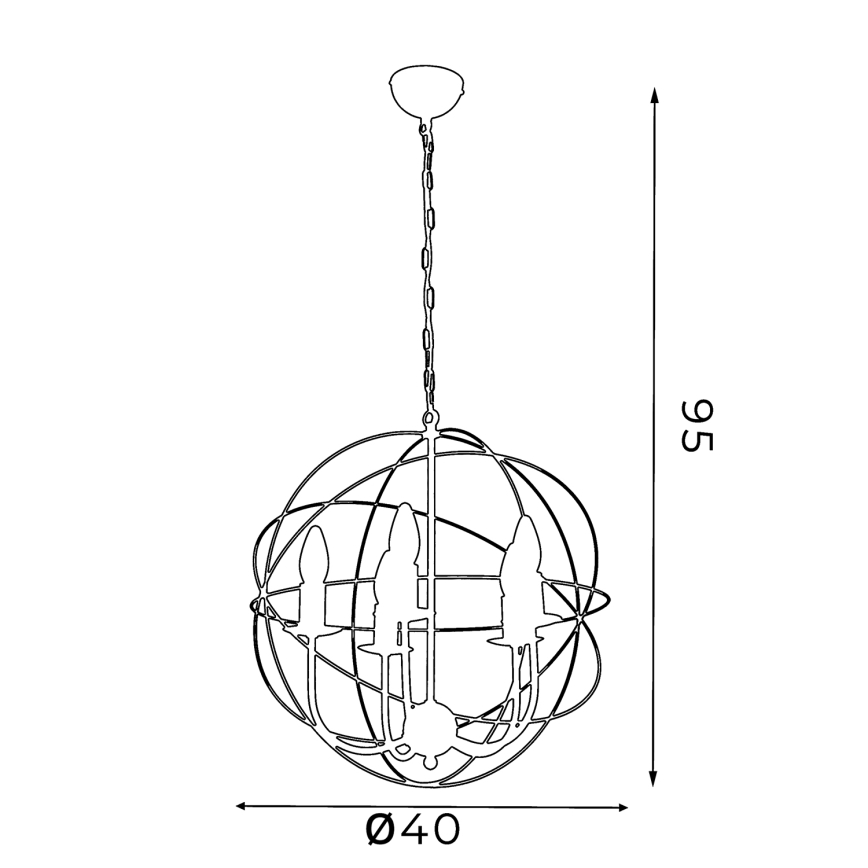 Lampadario GLOBE 5 5xE14/60W bianco