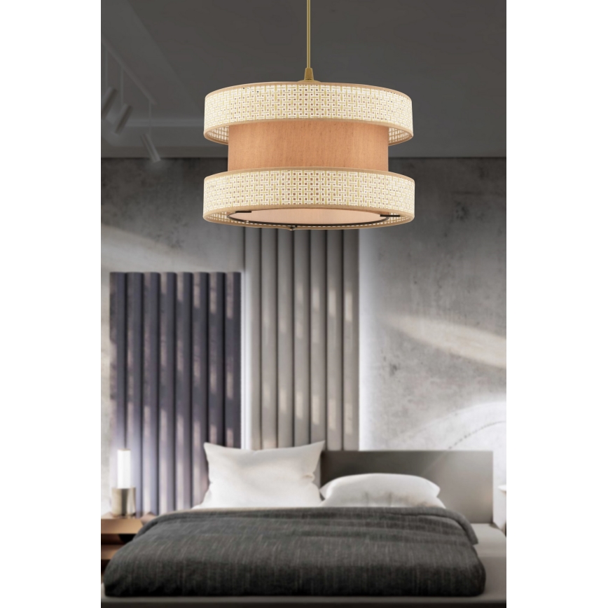 Lampadario HALO 1xE27/60W/230V beige/crema