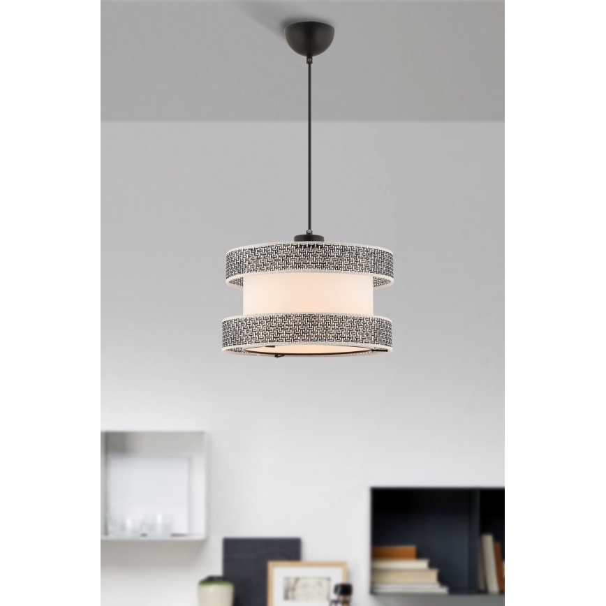 Lampadario HALO 1xE27/60W/230V crema/grigio