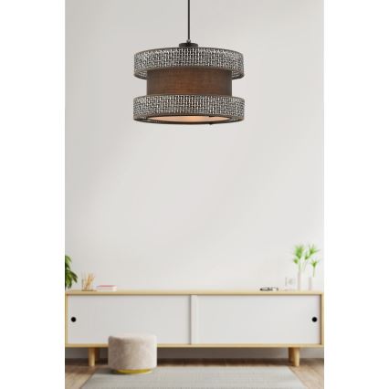 Lampadario HALO 1xE27/60W/230V marrone/grigio